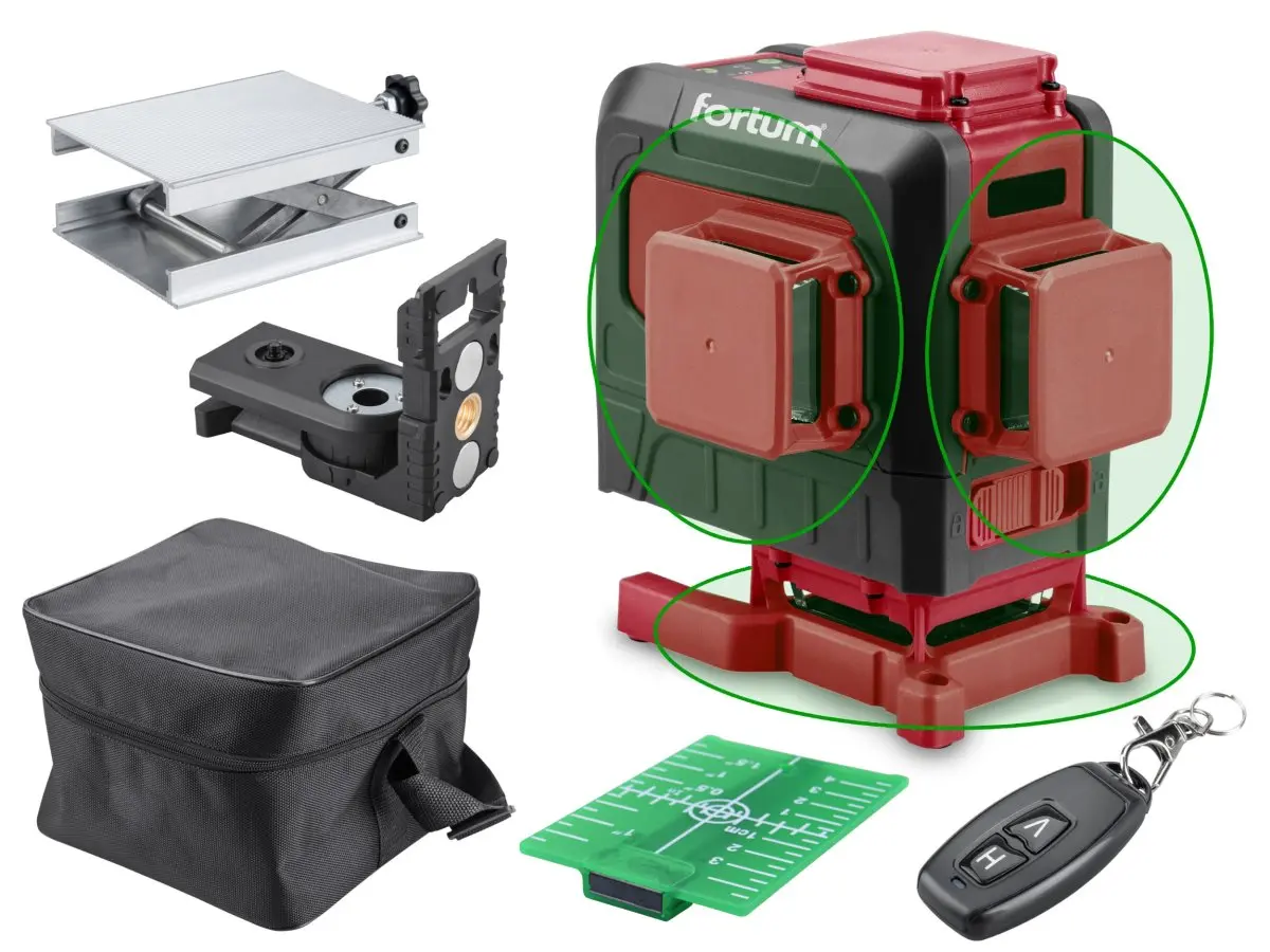 Křížový samonivelační laser (zelený paprsek) FORTUM 4780216