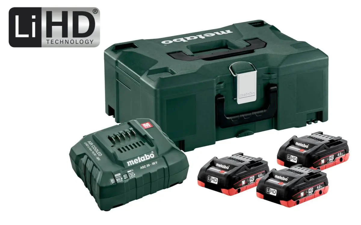 METABO Basic Set 18V LiHD (akumulátor 3x4.0Ah+nabíječka ASC 30-36+MetaLock II) 685133