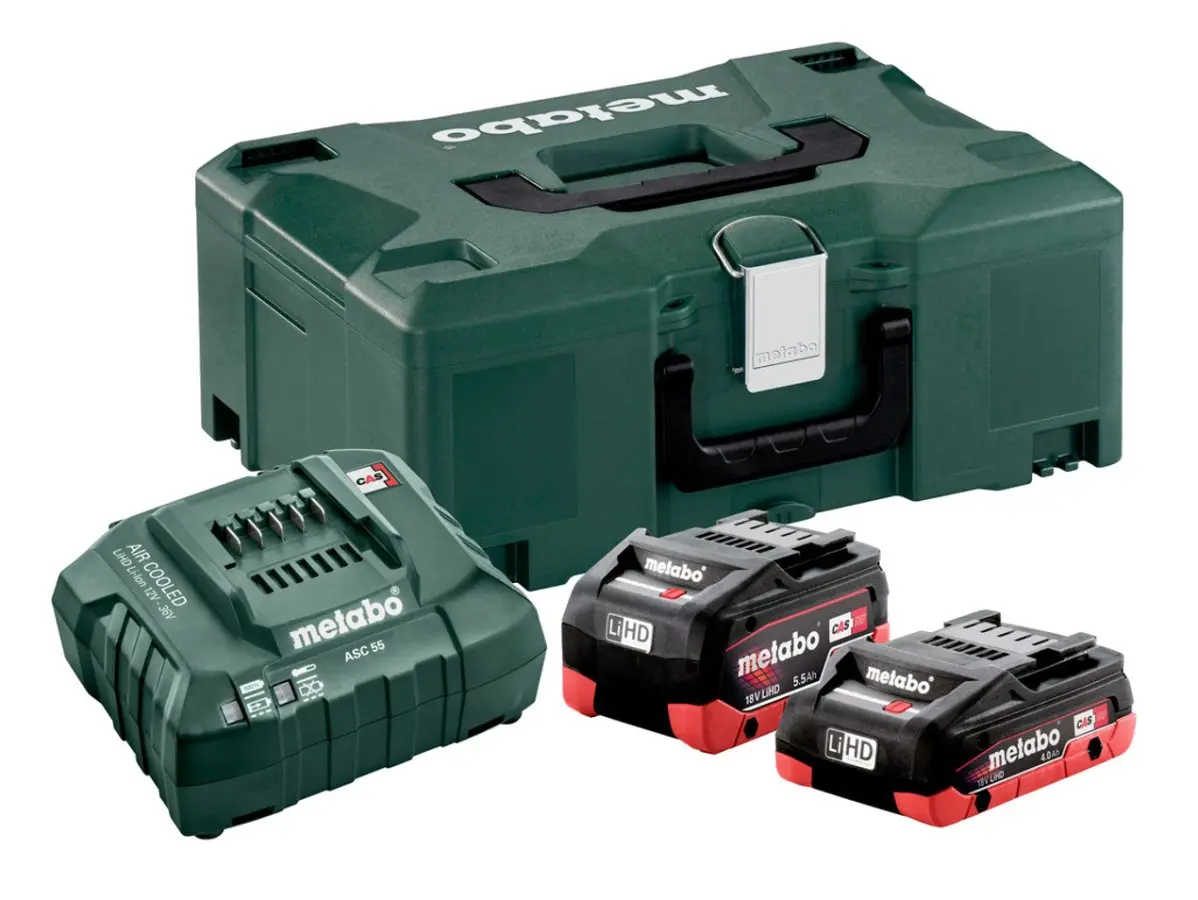 METABO Basic Set 18V LiHD (akumulátor 4.0+5.5Ah+nabíječka ASC 55 MetaLock II) 685136000