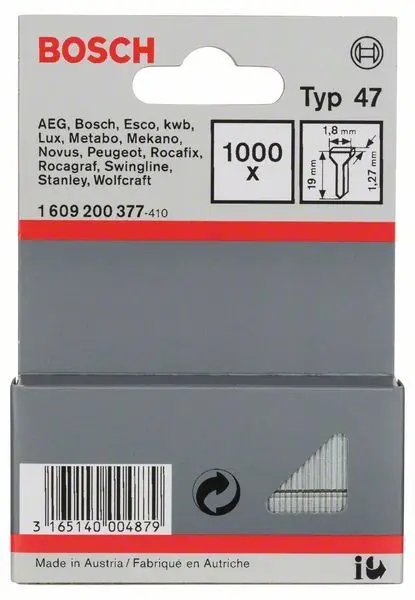 BOSCH hřebíčky typ 47, 19mm 1000ks 1609200377