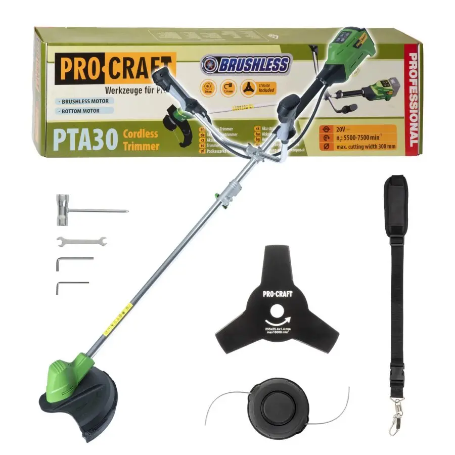 PROCRAFT PTA30 aku křovinořez s dělitelnou hřídelí 20V LiIon, bez aku