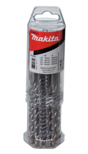 Makita - 12dílná sada vrtáků do zdiva SDS Plus B-49080