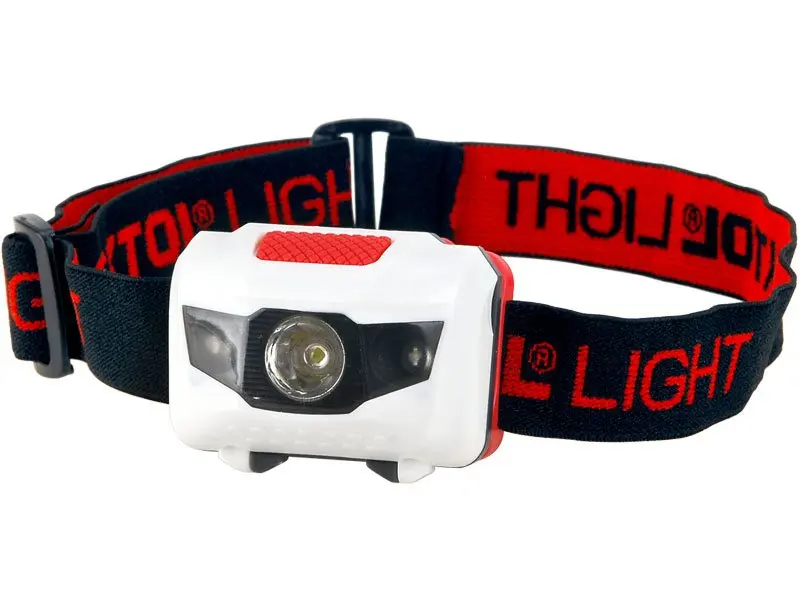 EXTOL LIGHT Čelovka 40lm, 1W + 2 červené LED, 3x AAA 43102