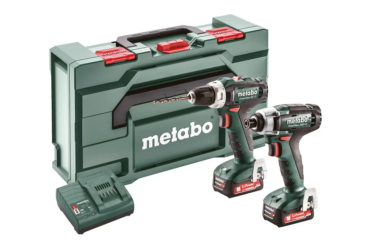 METABO Combo set 2.7.1. aku vrtačka + utahovák PowerMaxx BS 12+SSD 12, 2x2Ah, 685166000