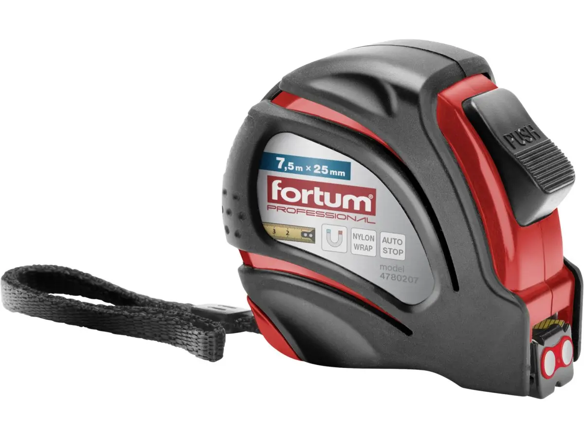 FORTUM 4780207 metr svinovací 7,5m s magnety š. pásku 25mm