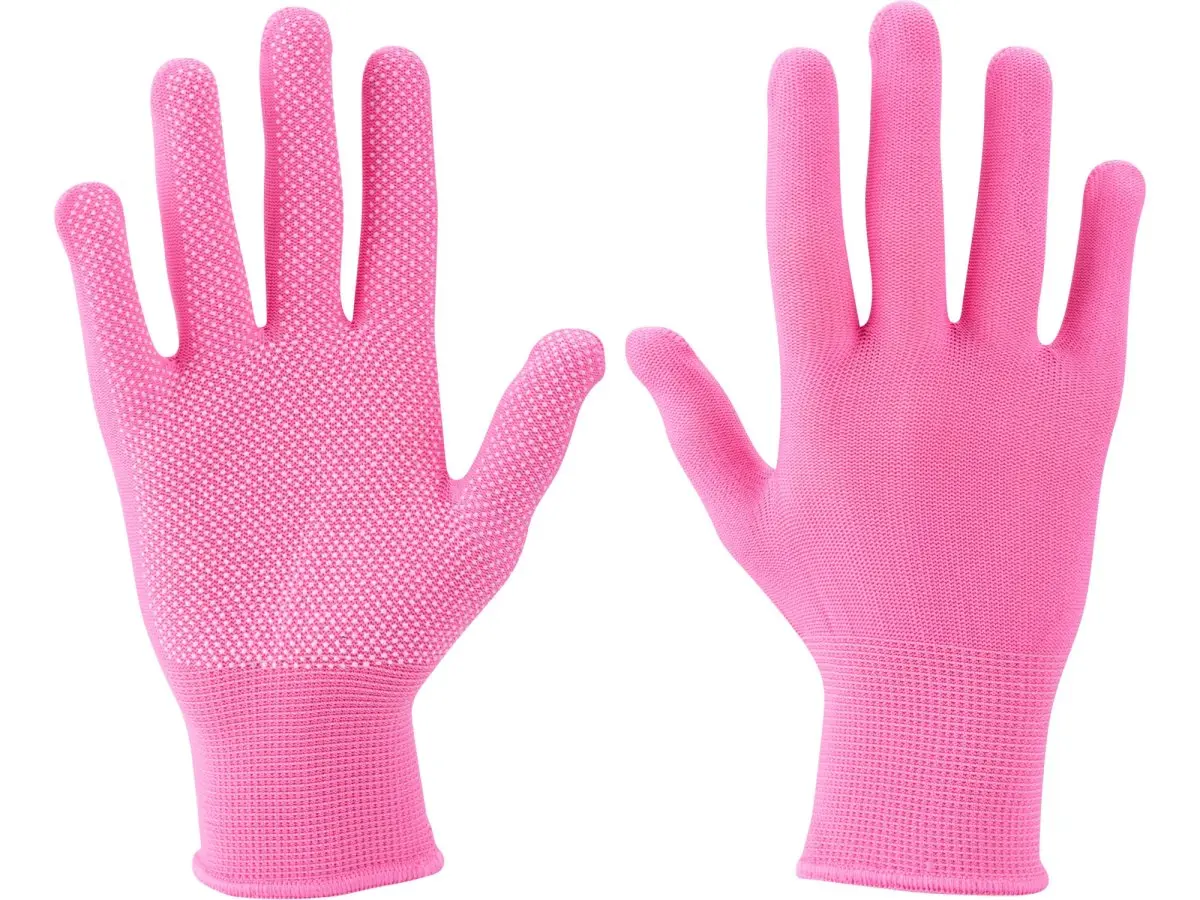 Rukavice z polyesteru s PVC terčíky na dlani, velikost 7" EXTOL LADY 99719