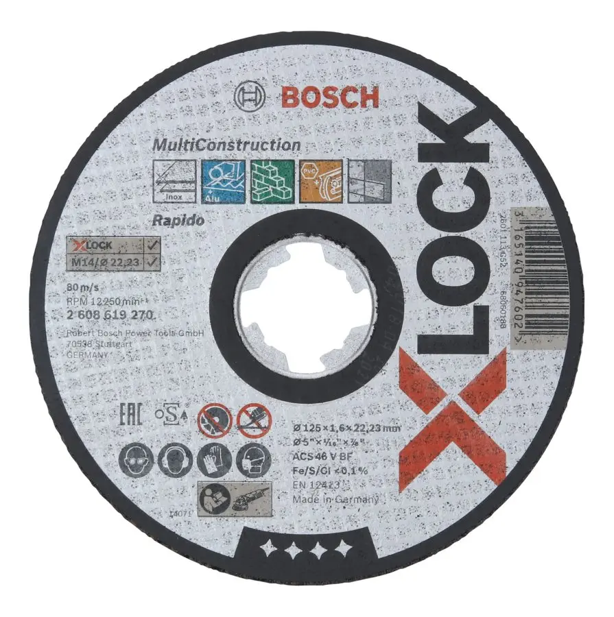 BOSCH řezný kotouč 125x1,6x22,23mm X-LOCK, MultiConstruction, 2608619270