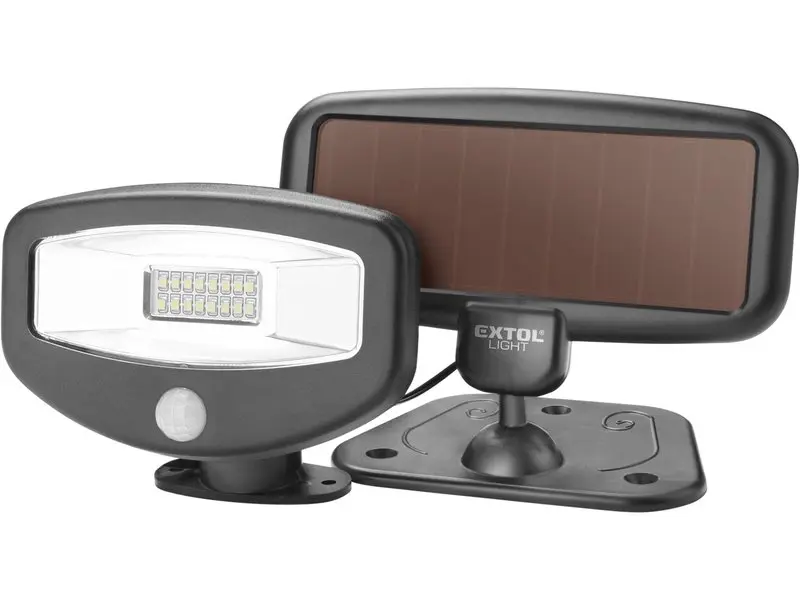 EXTOL LIGHT 43270 solární LED reflektor s pohybovým čidlem, 100lm