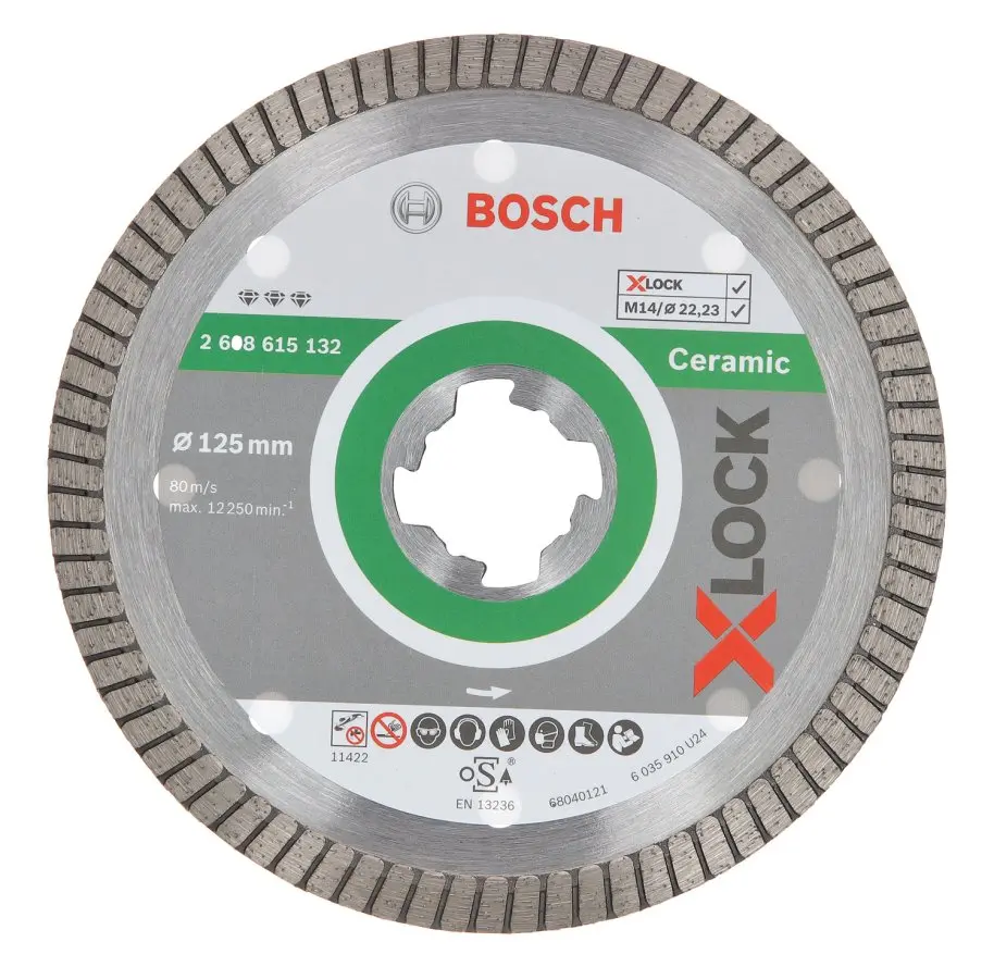 BOSCH diamantový řezný kotouč na keramiku 125x22,2mm X-LOCK, best for Ceramic, 2608615132