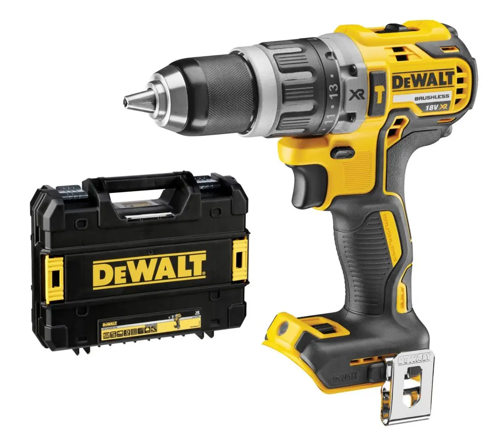 DCD796NT Aku bezuhlíková vrtačka s příklepem 18V, bez aku DeWALT + kufr DCD796NT