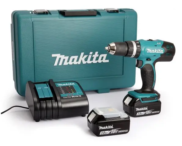Makita - 18V AKU vrtací šroubovák s příklepem, 2x aku 3,0 Ah LXT, nabíječka DHP453SFE