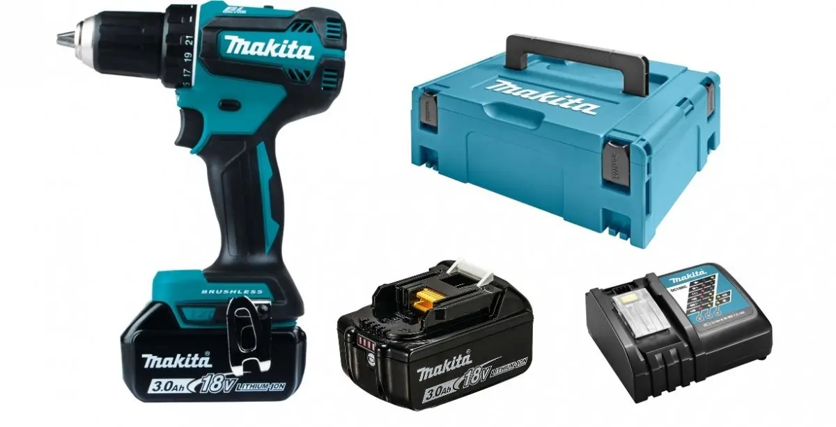 Makita - 18V AKU vrtací šroubovák, 2x aku 3,0 Ah LXT, nabíječka DDF485RFJ