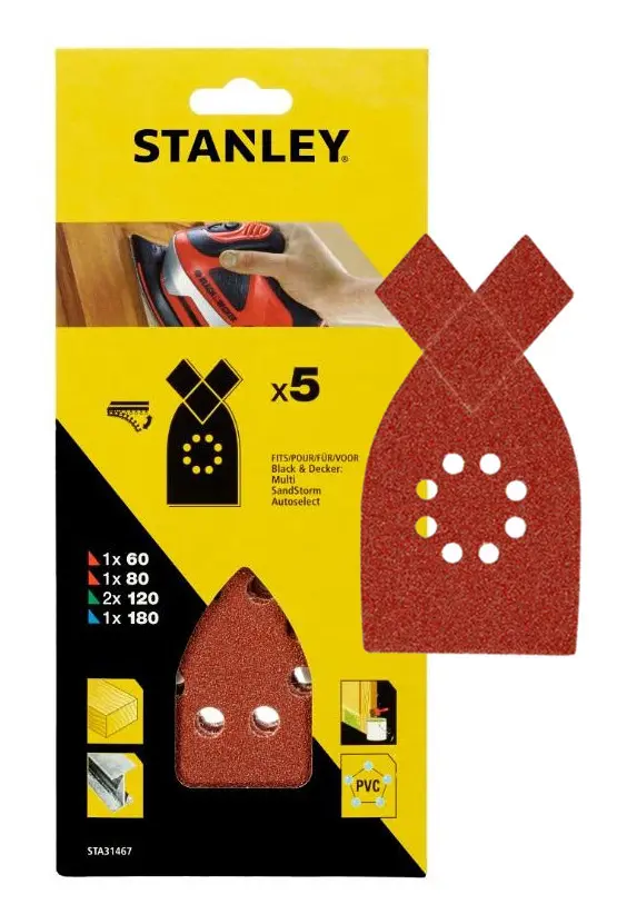 STANLEY sada výseků Z 60,120,180 suchý zip STA31467 pro KA280
