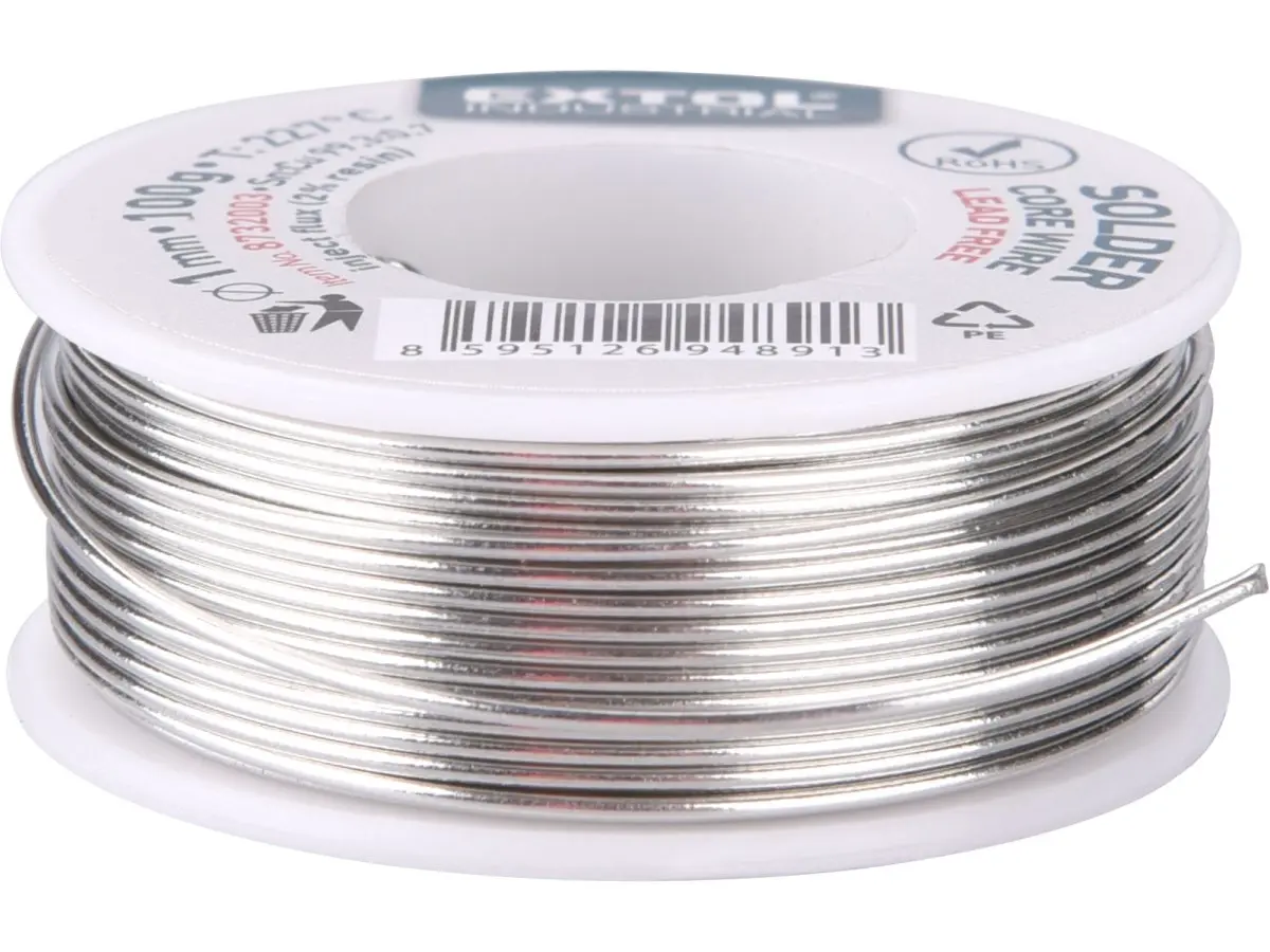 EXTOL INDUSTRIAL 8732003 drát pájecí trubičkový - pájka cín, měď (Sn,Cu) 1mm 100g