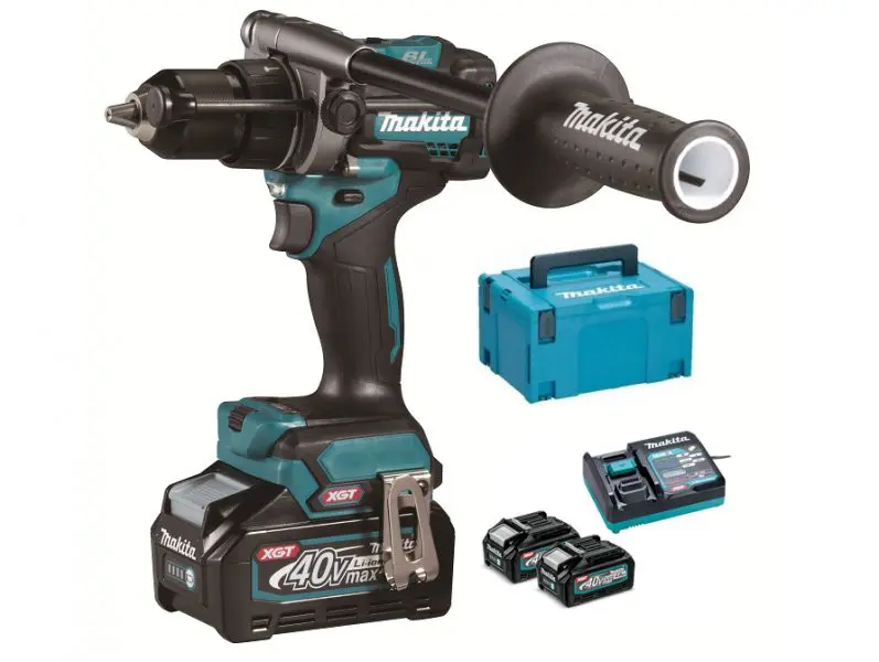 Makita - 40V AKU vrtací šroubovák s příklepem, 2x aku 4,0 Ah XGT, nabíječka HP001GM201