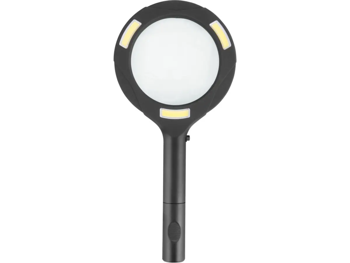 EXTOL LIGHT Lupa se světlem 80lm, 5x zvětšení, 3x0,5W COB LED 43159