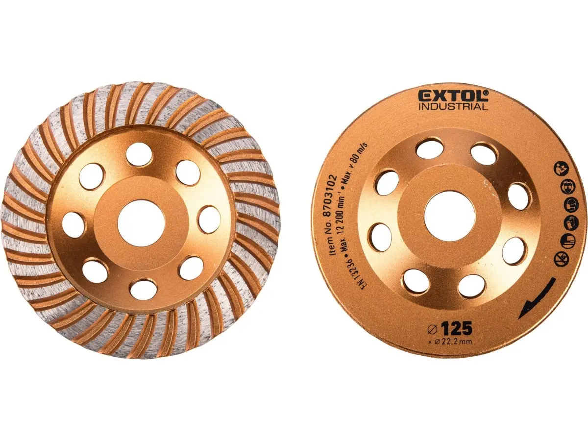 Lamelový diamantový brusný kotouč EXTOL INDUSTRIAL ø 125x22,2 mm