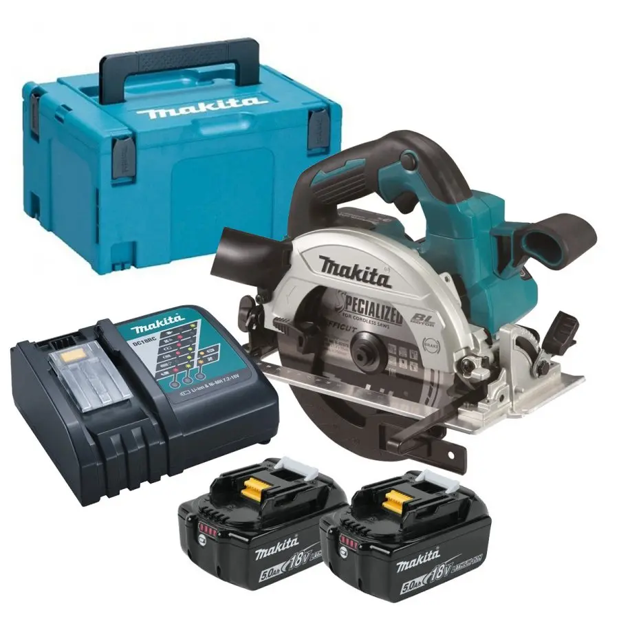Makita - 18V AKU okružní pila 165 mm, 2x aku Li-Ion LXT 5,0 Ah, nabíječka DHS660RTJ