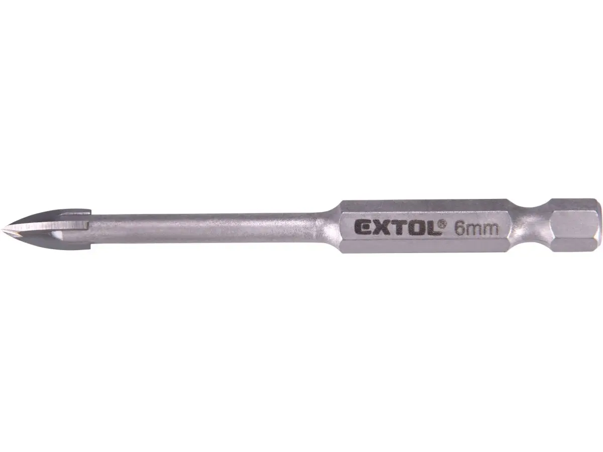 EXTOL PREMIUM 8801886 vrták na sklo a keramiku karbidový 6mm s šestihrannou stopkou