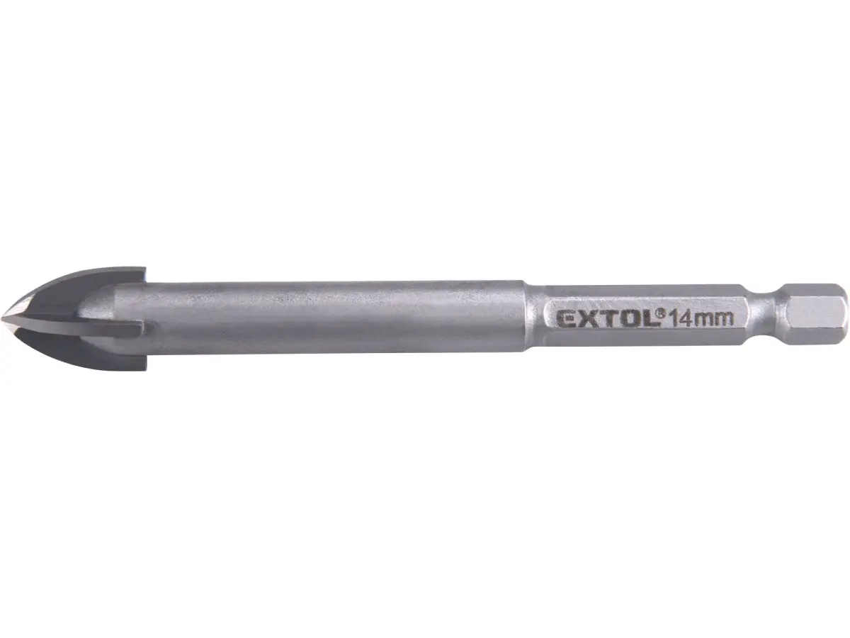 EXTOL PREMIUM 8801894 vrták na sklo a keramiku karbidový 14mm s šestihrannou stopkou