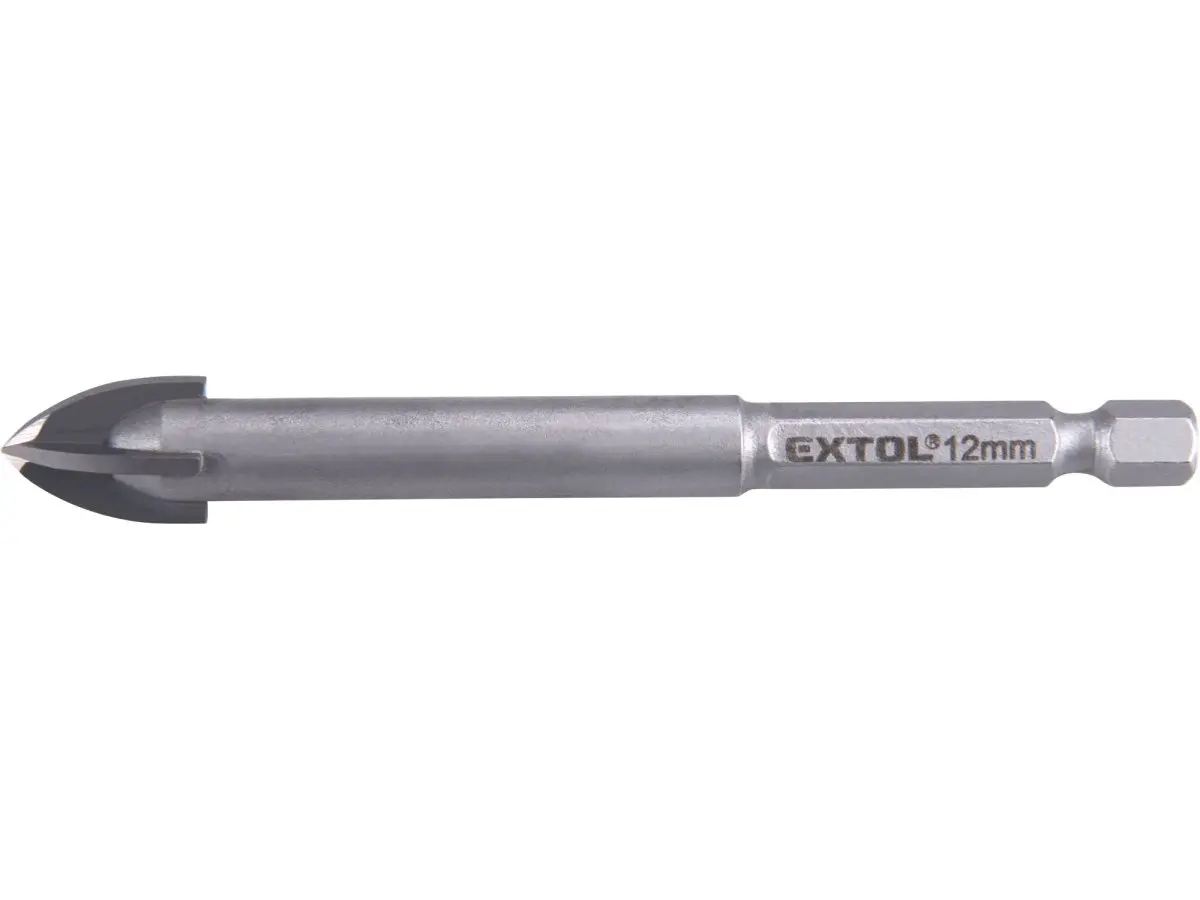EXTOL PREMIUM 8801892 vrták na sklo a keramiku karbidový 12mm s šestihrannou stopkou