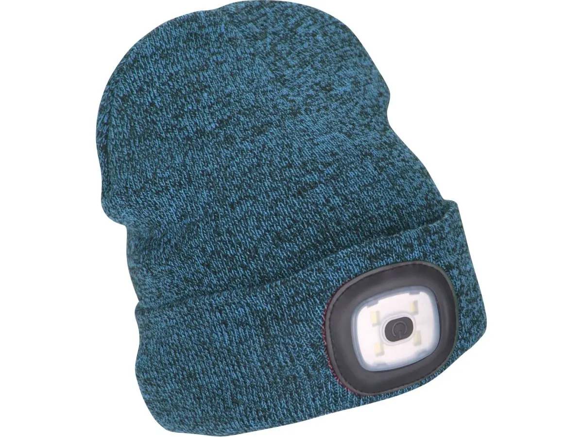 EXTOL LIGHT 43463 čepice s čelovkou 4x45lm, USB nabíjení, MODRÁ/ČERNÁ