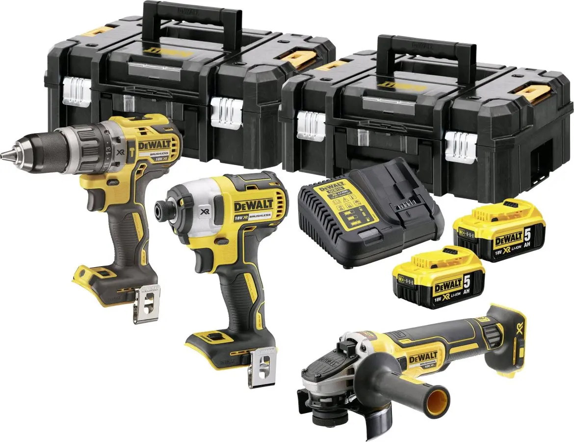 DeWALT - 8dílná sada AKU nářadí, baterií a nabíječky DCK384P2T