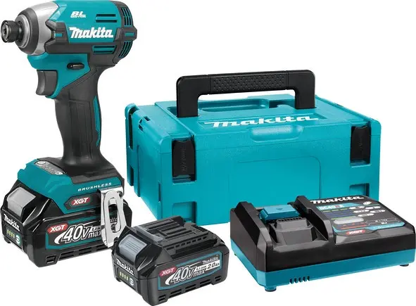 Makita - 40V AKU rázový šroubovák, 2x aku Li-ion XGT 2,0 Ah, nabíječka TD003GA201