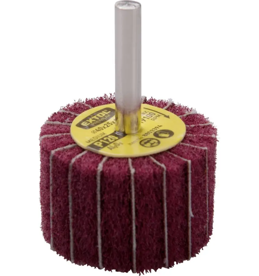 EXTOL PREMIUM 8803394 pr. 40x25x6mm lamelový kotouč kombi rouno / smirek P120 stopkový