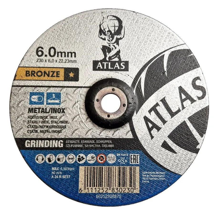 ATLAS 230x6.0 A24R-BF27 brusný kotouč na ocel a nerez 66252828870