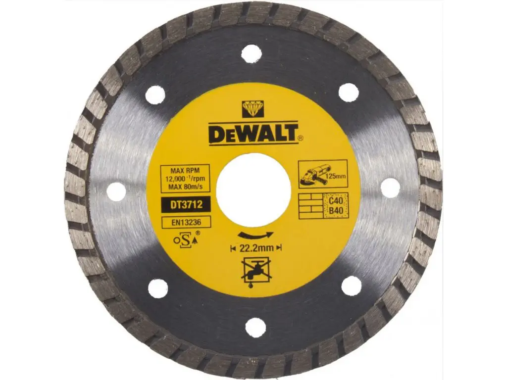DeWALT DT3712 diamantový kotouč TURBO 125x22,2 pro suché řezání