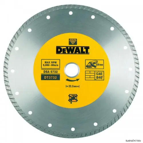 DeWALT - Diamantový řezný kotouč na tvrdé materiály 230x22,2 mm DT3732