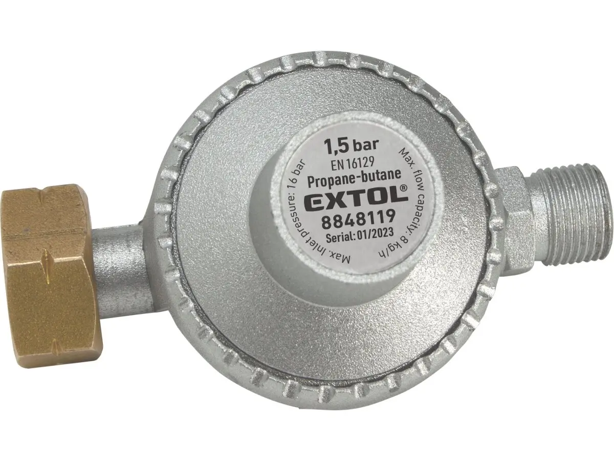 EXTOL PREMIUM Regulátor tlaku pro hořáky na propan-butan, 1,5bar, výstup závit G3/8"L 8848119