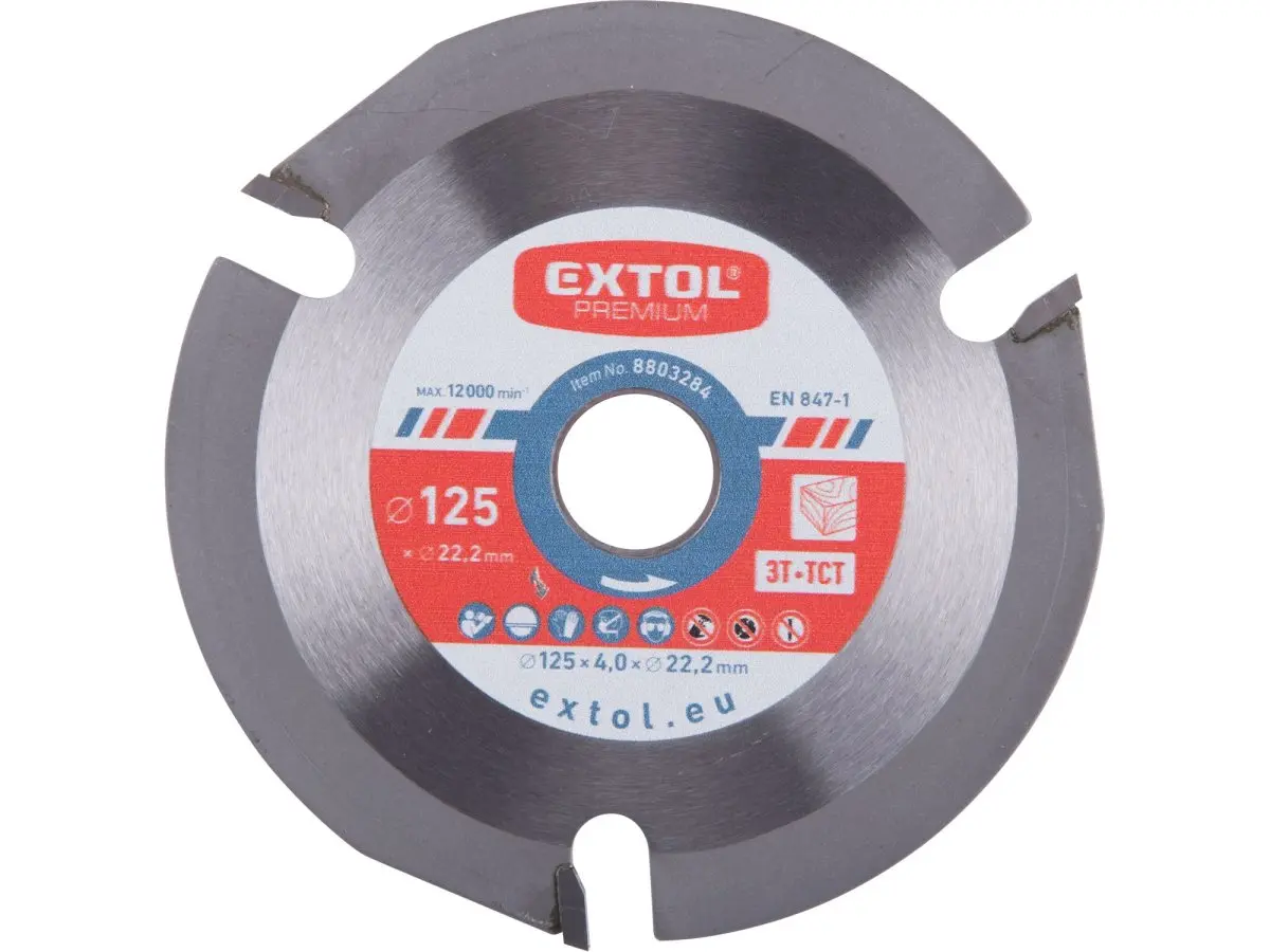 EXTOL PREMIUM 8803284 kotouč řezný / frézovací s SK plátky 125x4x22,2mm