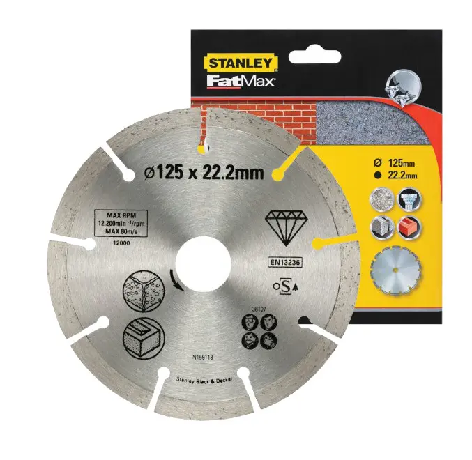STANLEY STA38107 diamantový kotouč 125x22,2 na beton, cihly