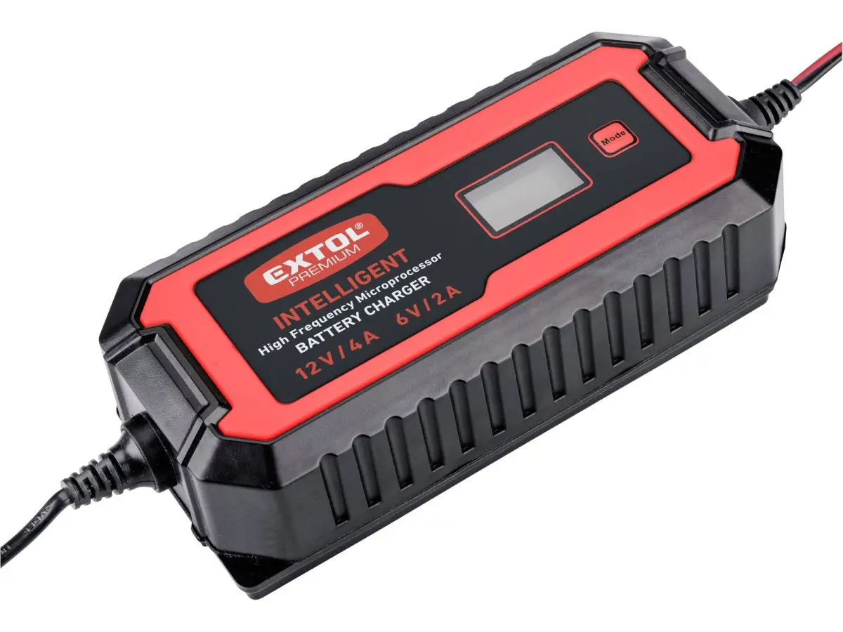EXTOL PREMIUM Autonabíječka 9stupňová, řízená mikroprocesorem, 12V/6V, 4A 8897302