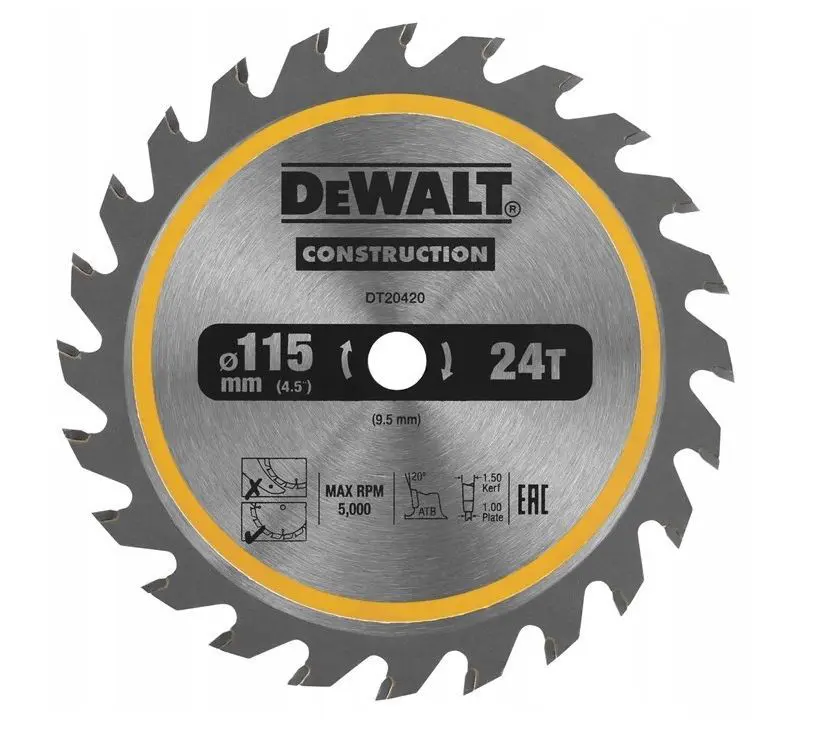 DeWALT - Pilový kotouč 115x9,5 mm, 24 zubů DT20420