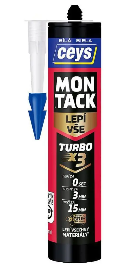 CEYS Montack TURBO x3 bílá, vysokopevnostní montážní lepidlo 290ml