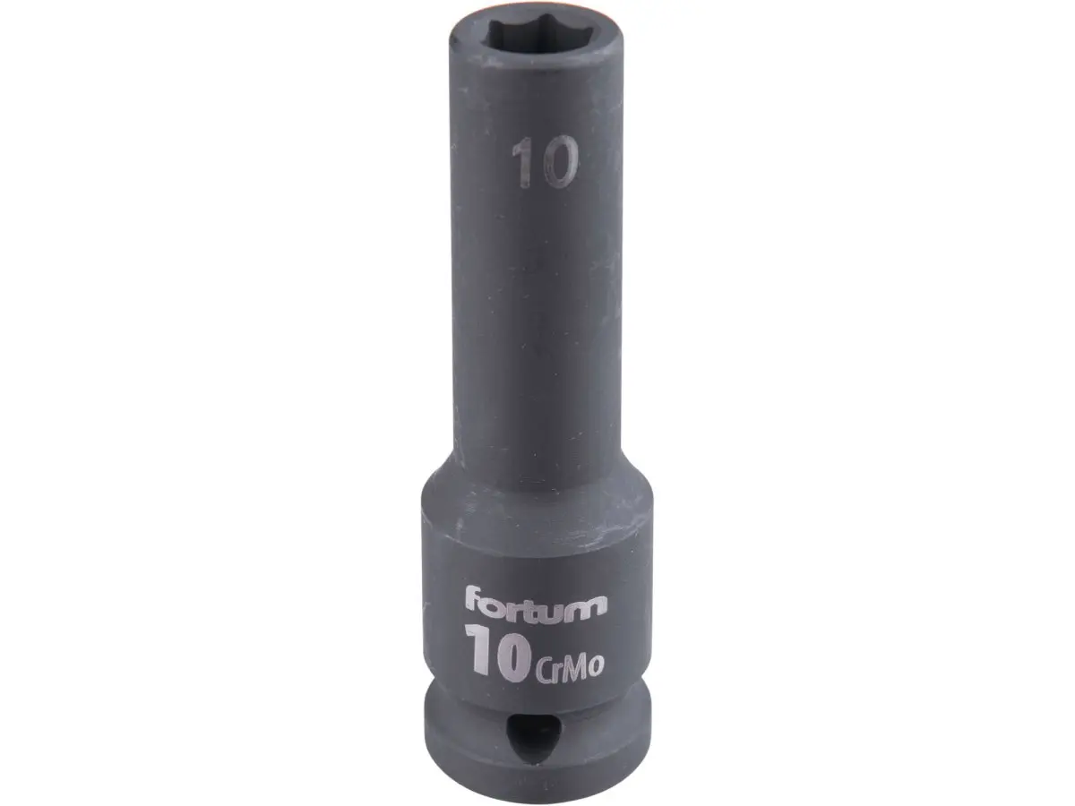FORTUM 4703210 hlavice 1/2" nástrčná 10mm úderová průmyslová 78mm prodloužená CrMoV
