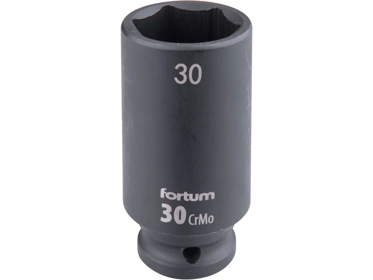 FORTUM 4703230 hlavice 1/2" nástrčná 30mm úderová průmyslová 78mm prodloužená CrMoV