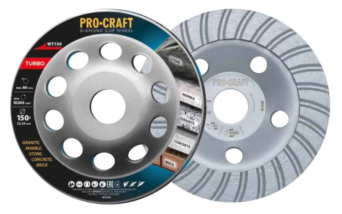 Procraft WT150 Turbo - diamantový brusný kotouč, hrncový