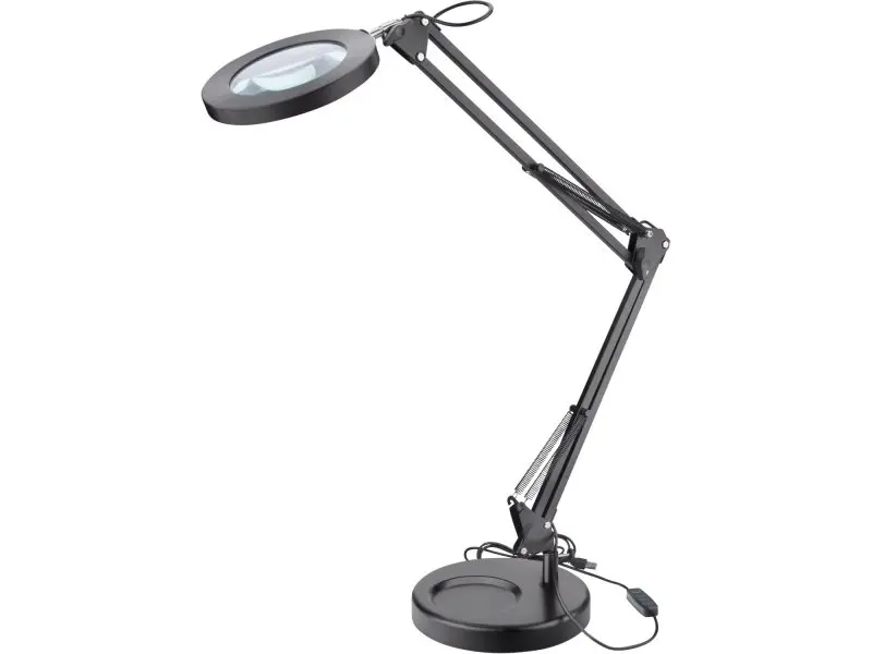 EXTOL LIGHT lampa stolní s lupou, USB napájení, 1300lm, 3 barvy světla, 5x zvětšení 43160