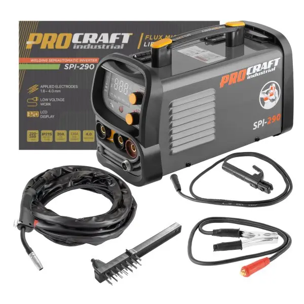 Kombinovaná invertorová svářečka Co Flux = trubičkový drát, MMA, TIG lift Procraft SPI-290 | SPI-290 SPI-290