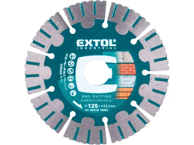EXTOL INDUSTRIAL 8703037 kotouč diamantový 125x22,2x1,9mm Long Life Cut suché řezání