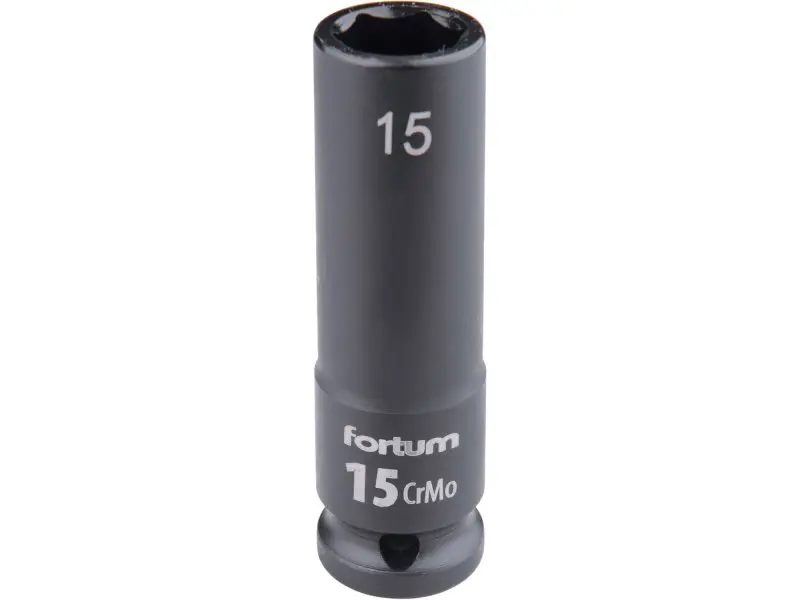 FORTUM 4703215 hlavice 1/2" nástrčná 15mm úderová průmyslová 78mm prodloužená CrMoV