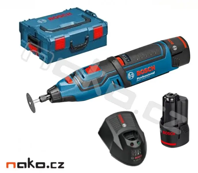 Bosch - 12V AKU přímá bruska, 2x aku 2,0 Ah Li-Ion, nabíječka 06019C5001