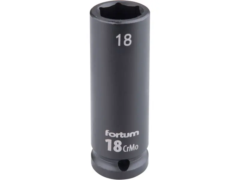 FORTUM 4703218 hlavice 1/2" nástrčná 18mm úderová průmyslová 78mm prodloužená CrMoV