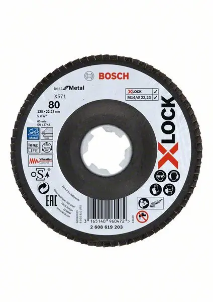 Kotouč lamel. Bosch X571 Best for Metal X-LOCK FD 125 mm 80