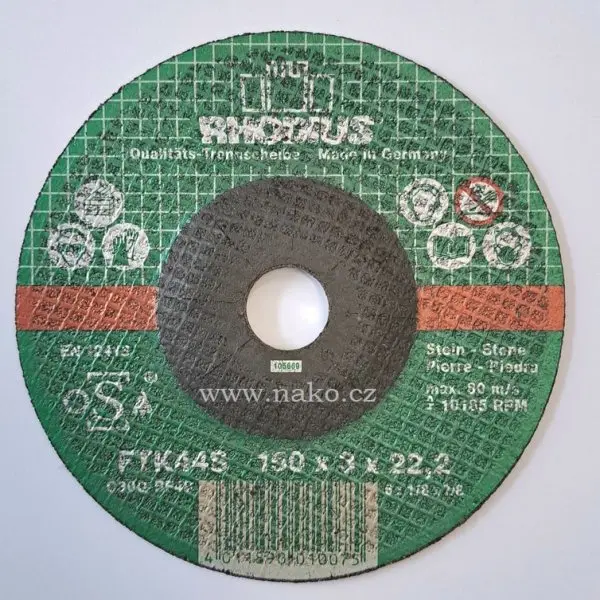 RHODIUS 150x3.0 FTK44S řezný kotouč na kámen, beton