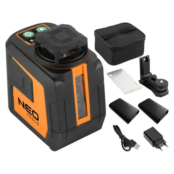 NEO TOOLS 75-144 křížový samonivelační laser 1x 360° 20m se zeleným paprskem, 2x LiIon 2Ah